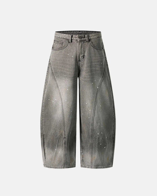 Ink splash Barrel Jeans | LCDEGO Streetwear