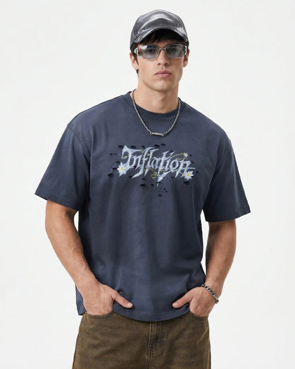 Monkey Washed Ripped Graphic Tees | LCDEGO Streetwear