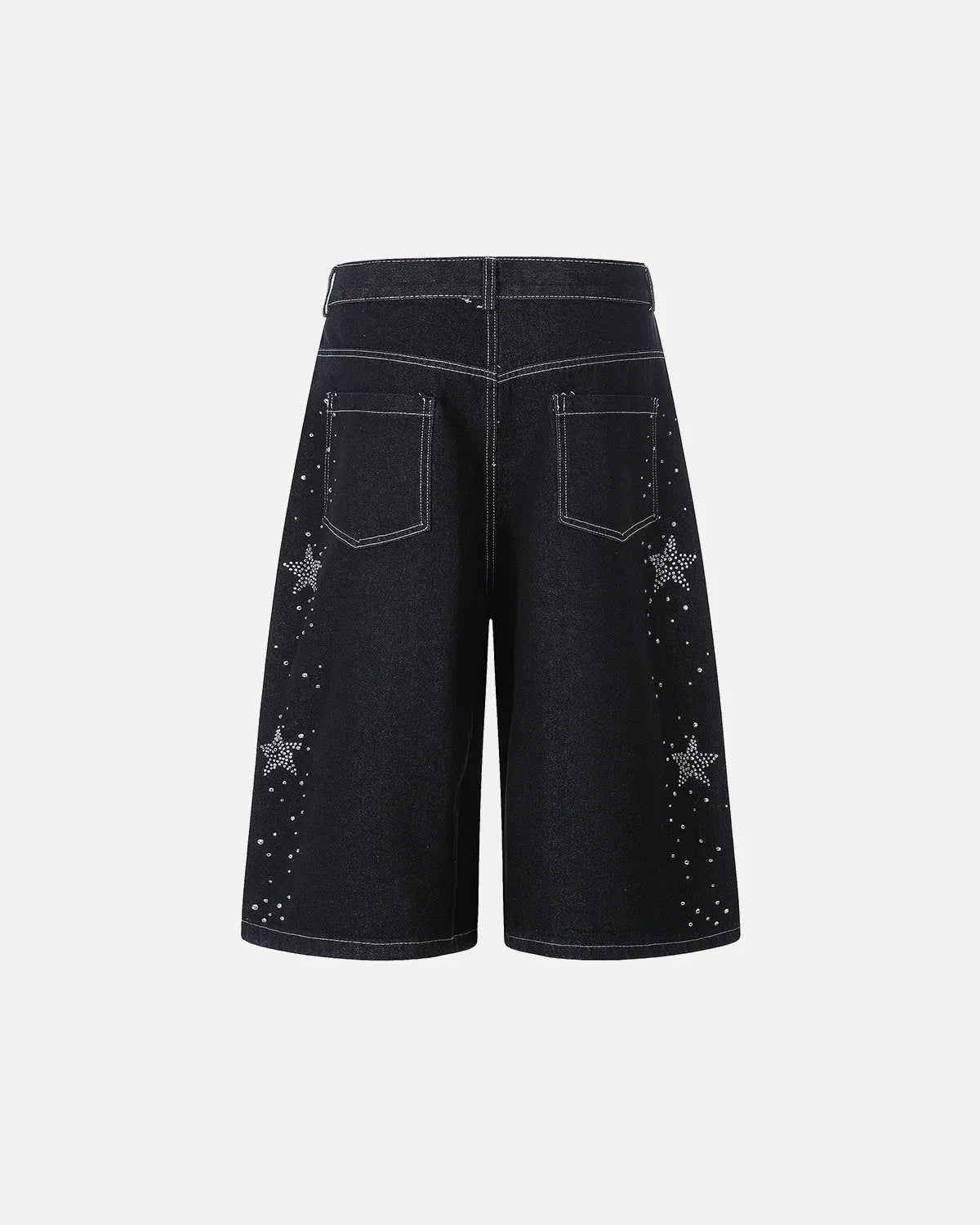 Star Rhinestone Denim Shorts | LCDEGO Streetwear
