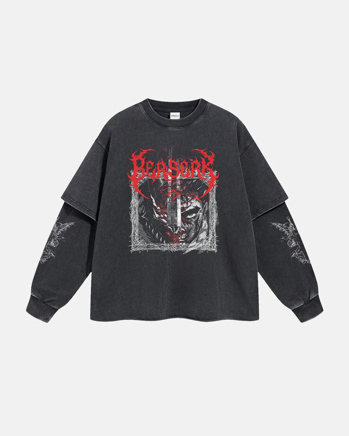 Graphic Distressed Acid Wash Layered Tshirts  | LCDEGO Streetwear