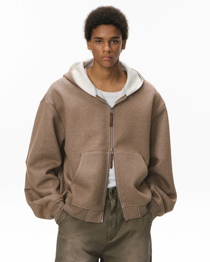 Contrast Color Liner Comfy Zip Up Hoodies | LCDEGO Streetwear