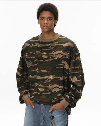 Boxy Camo Tees in Khaki | LCDEGO Streetwear