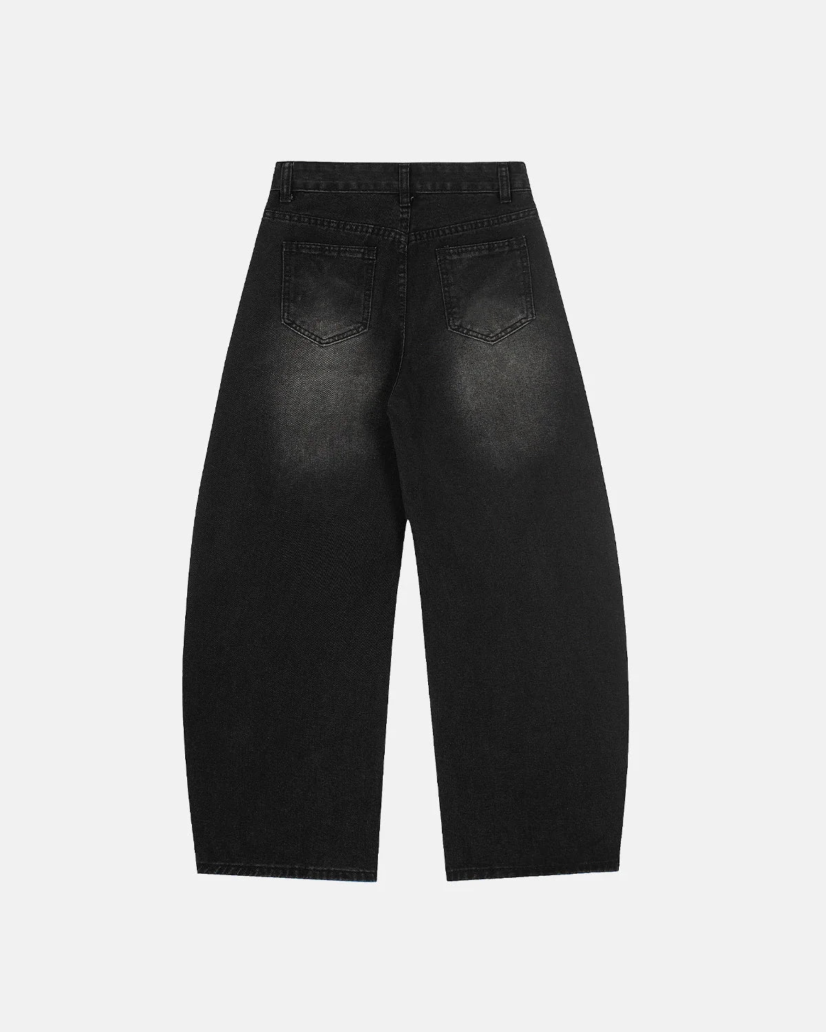 Acid Washed Star Embroidered Barrel Jeans | LCDEGO Streetwear