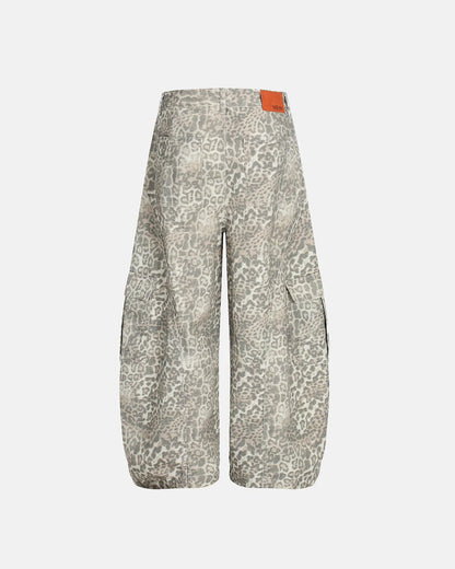 Leopard Pattern Cargo Barrel Pants | LCDEGO Streetwear