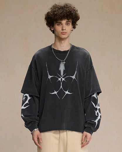LCDEGO Washed Double Layered Tees
