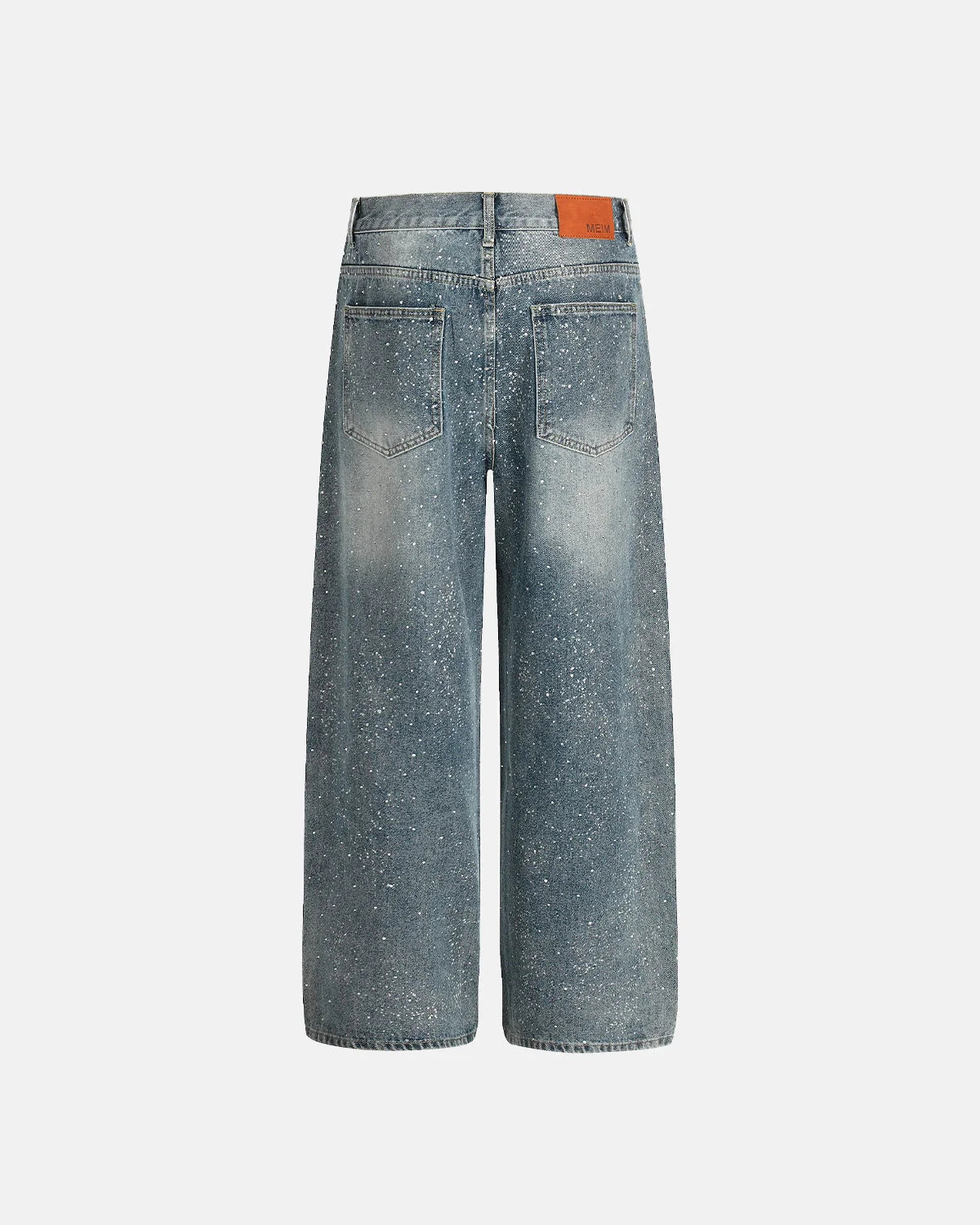 Rhinestone Straight Leg Denim Jeans | LCDEGO Streetwear