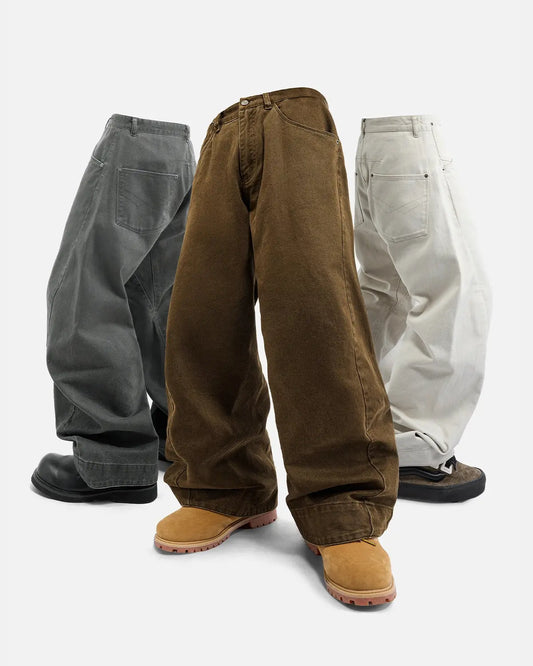 Stitching Flare Baggy Jeans | LCDEGO Streetwear