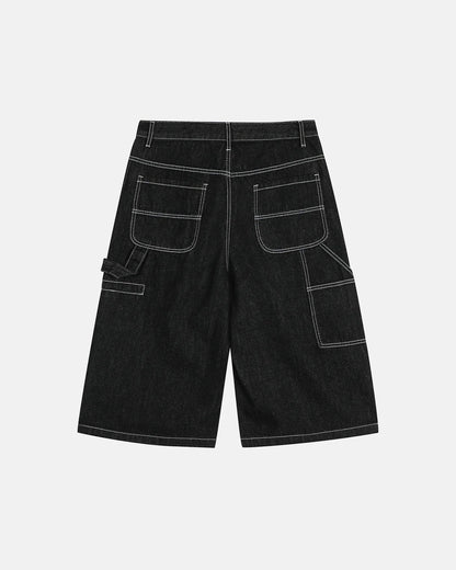 Contrast Stitching Raw Cargo Jorts | LCDEGO Streetwear