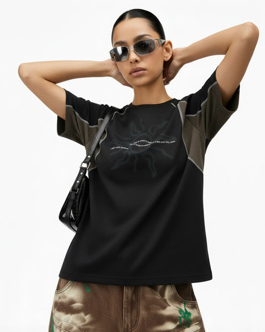 Totem Graphic Patchwork Tshirts | LCDEGO Streetwear