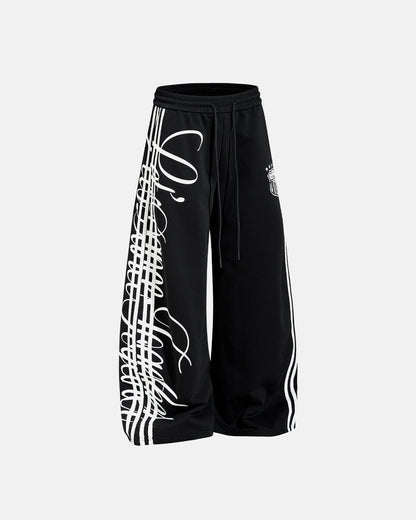 Script Stripe Baggy Sweatpants| LCDEGO Streetwear