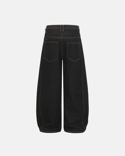 Buttons Up Raw Baggy Jeans | LCDEGO Streetwear