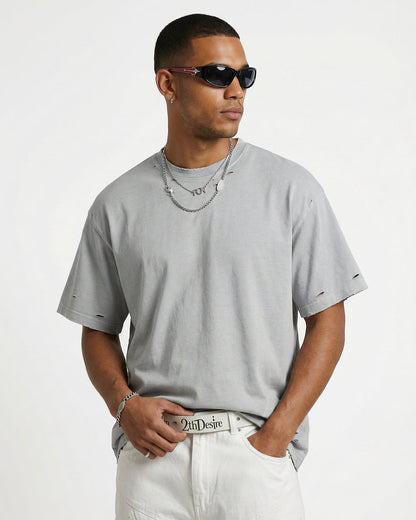 ripped distressed washed oversized t shirt