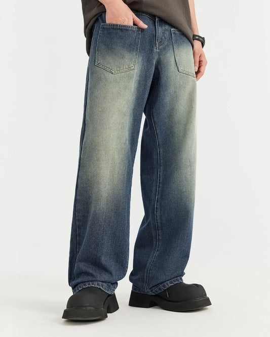 Monkey Wash Wide Leg Jeans| LCDEGO Streetwear