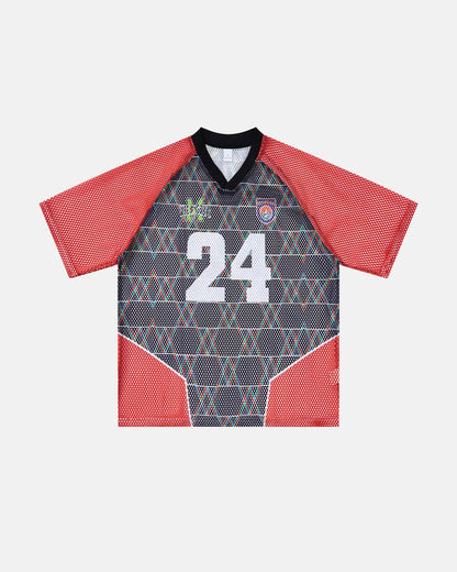 Color-Block Oversized Mesh Jersey | LCDEGO Streetwear