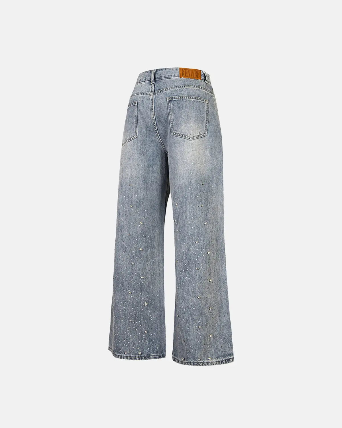 Studded Rhinestone Baggy Jeans | LCDEGO Streetwear