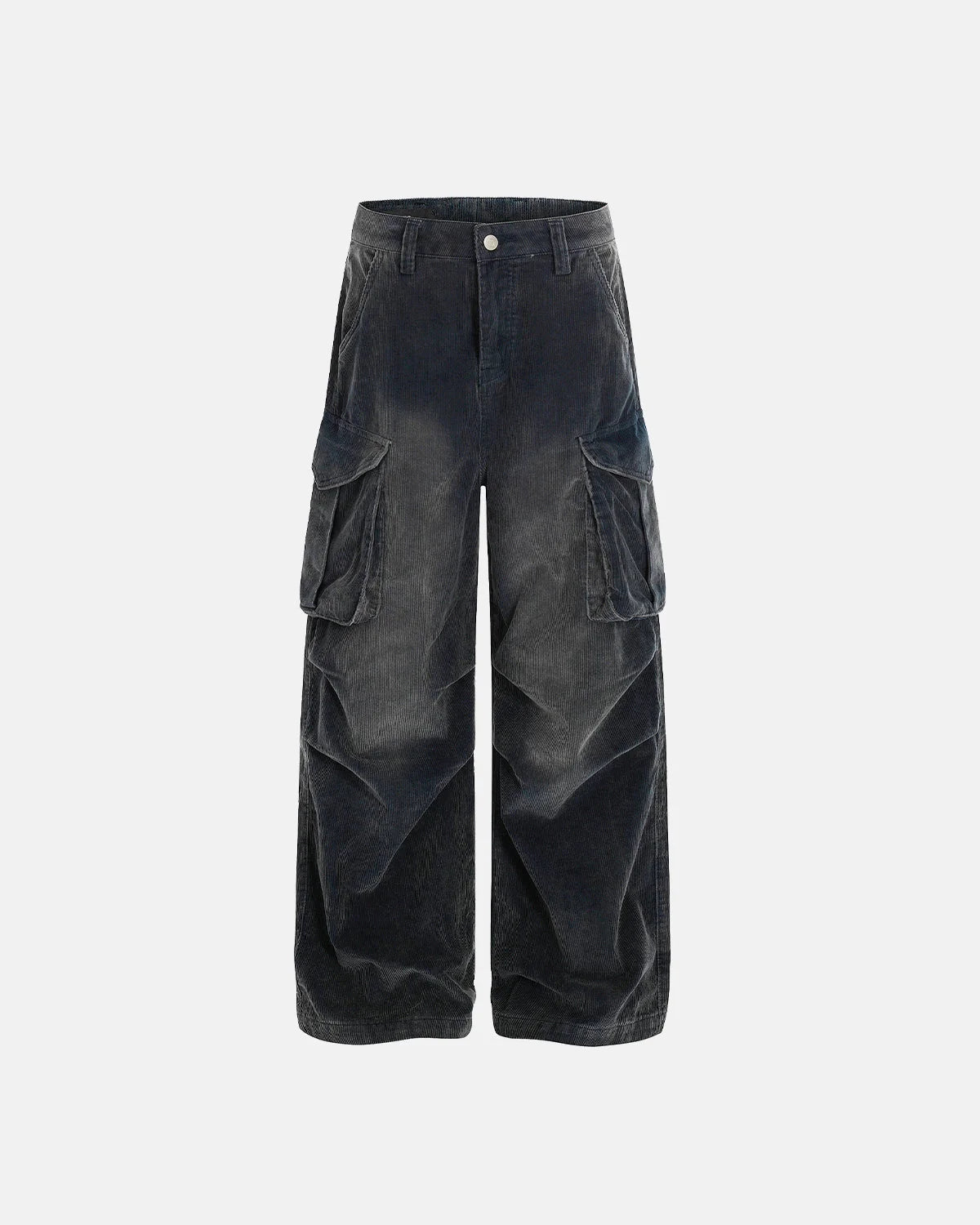 Acid Washed Corduroy Cargo Barrel Pants | LCDEGO Streetwear