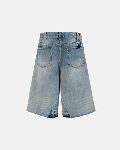 Frayed Longline Baggy Jorts | LCDEGO Streetwear