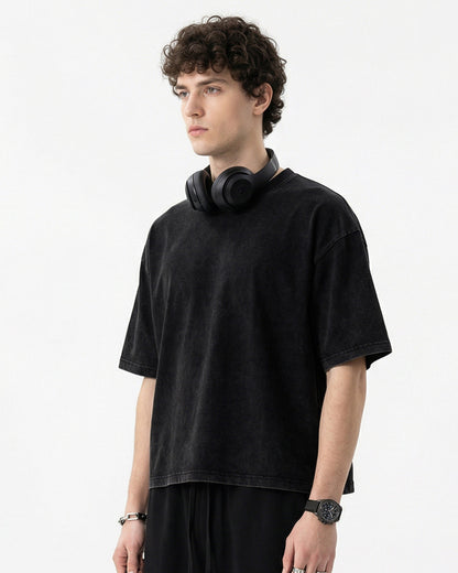 Monkey Washed Dyed Fade Boxy T-Shirt | LCDEGO Streetwear