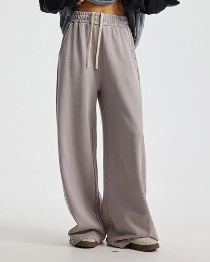 Acid Wash Stitching Straight Leg Sweatpant | LCDEGO Streetwear