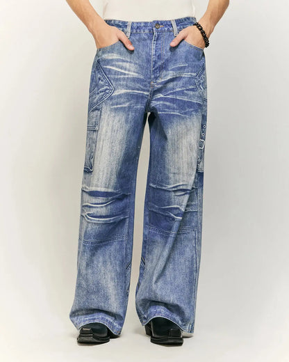 Digital Printing Denim Pants | LCDEGO Streetwear