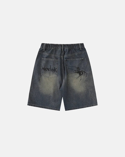 Spider Straight Leg Jorts | LCDEGO Streetwear