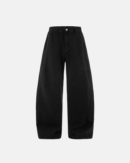 Acid Washed Black Barrel Jeans | LCDEGO Streetwear
