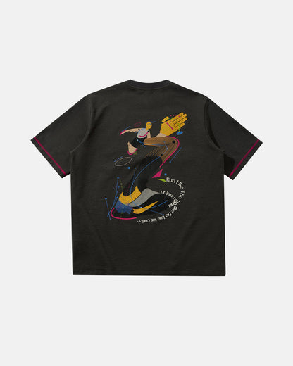 Contrast Stitching Graphic Tees | LCDEGO Streetwear