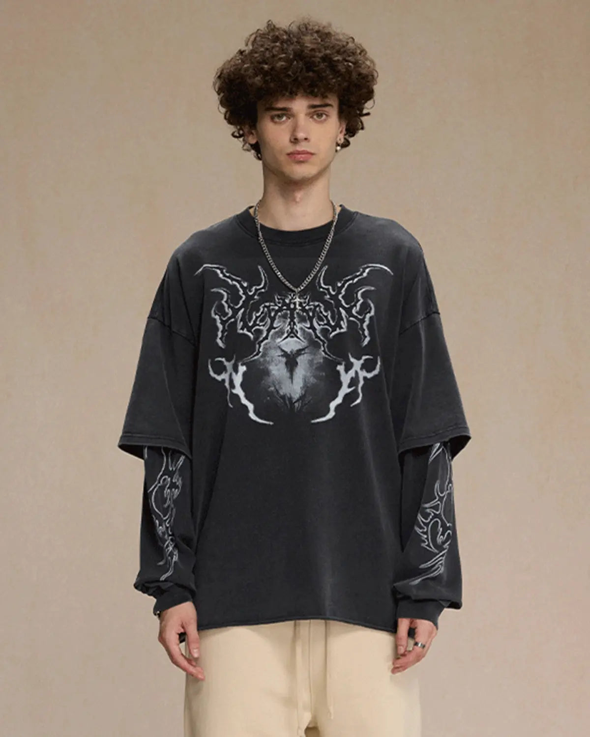 Retro Raw Edge Graphic Tees | LCDEGO Streetwear