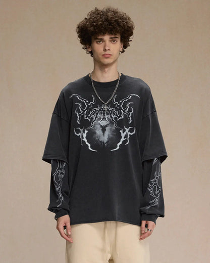 Retro Raw Edge Graphic Tees | LCDEGO Streetwear