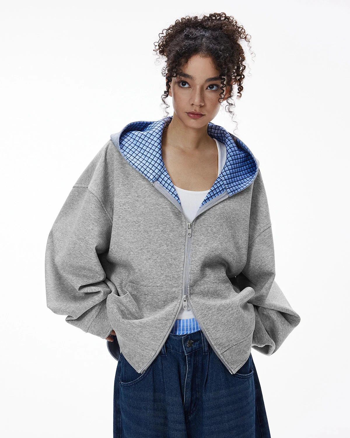 Boxy Fit Plaid Reversible Jacket | LCDEGO Streetwear