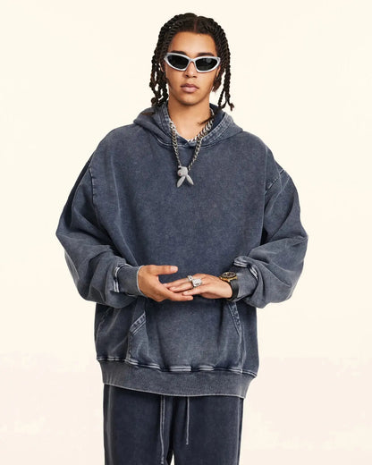 Acid Washed French Terry Hoodies | LCDEGO Streetwear