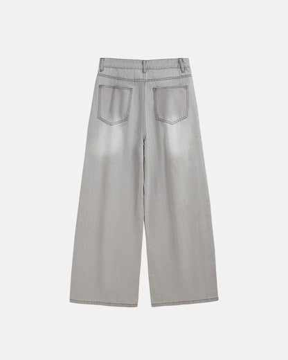 Washed Distressed Baggy Jeans | LCDEGO Streetwear