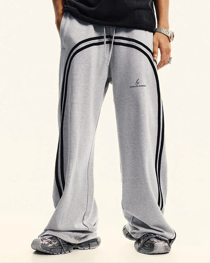 Washed Ribbon Wide Leg Sweatpants | LCDEGO Streetwear