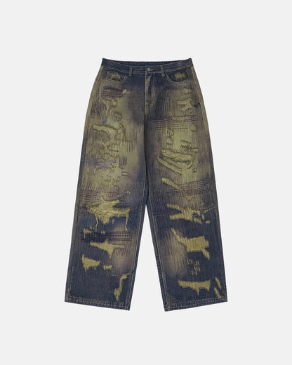 Digital Print Denim Pants | LCDEGO Streetwear