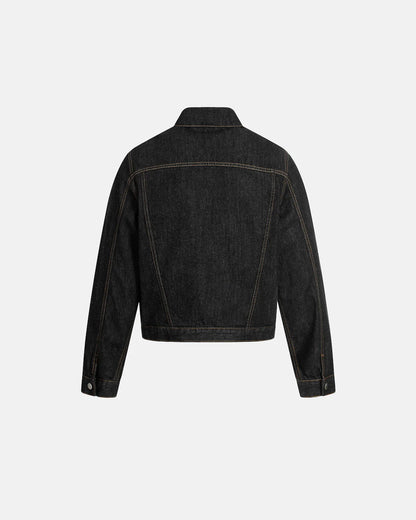 Black Multi Pockets Denim Jacket | LCDEGO Streetwear