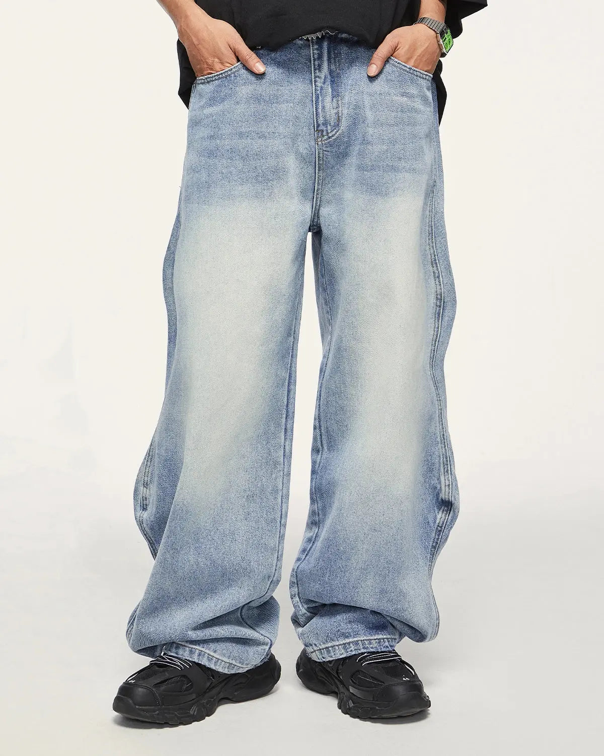 LCDEGO Brand Washed Baggy Denim Pants