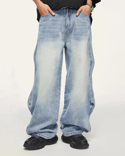 LCDEGO Brand Washed Baggy Denim Pants