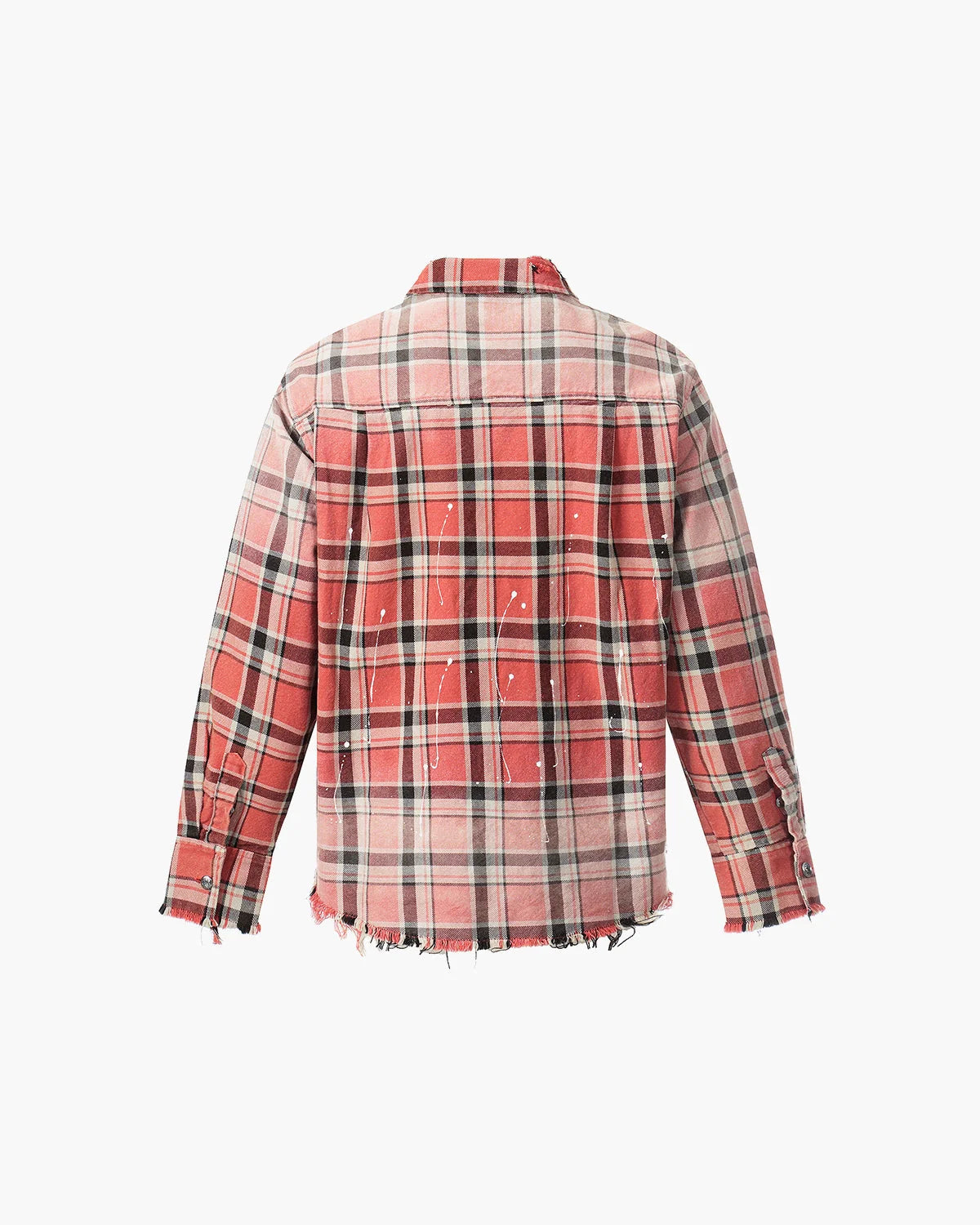 Distressed Gradient Plaid Shirt | LCDEGO Streetwear