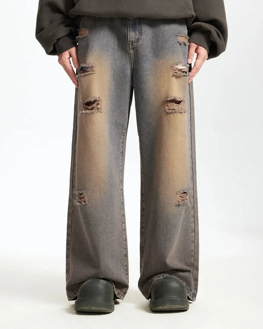 90s Grunge Revival Denim Jeans | LCDEGO Streetwear