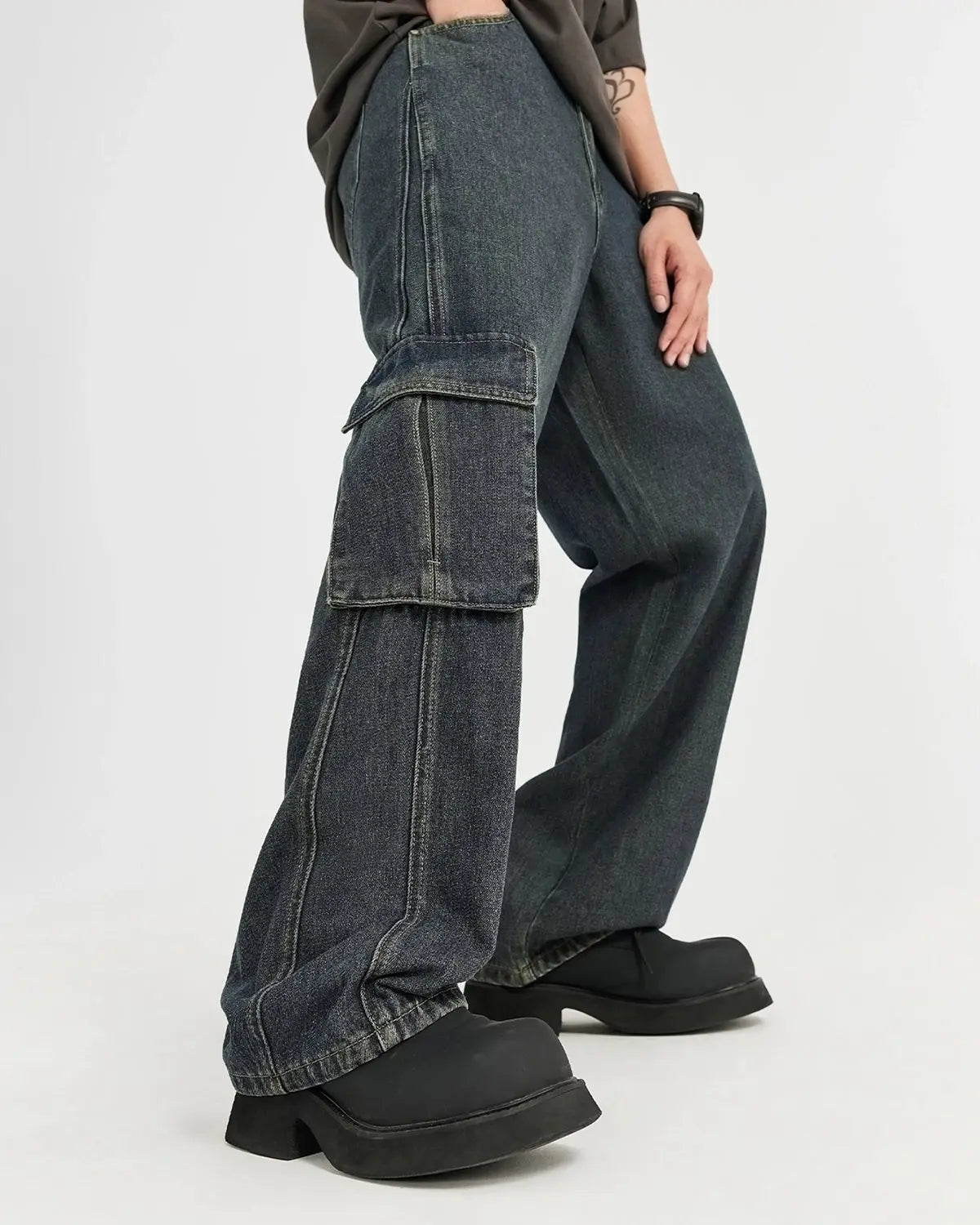 Multi Pockets Cargo Baggy Jeans | LCDEGO Streetwear