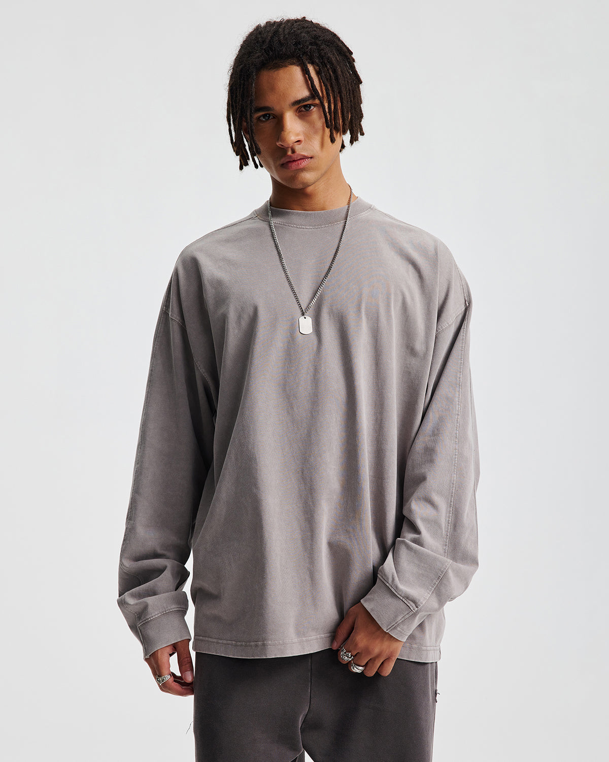 Distressed Aicd Wash Oversized  Long Sleeve Tees | LCDEGO Streetwear