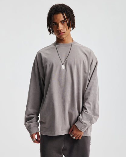 Distressed Aicd Wash Oversized  Long Sleeve Tees | LCDEGO Streetwear