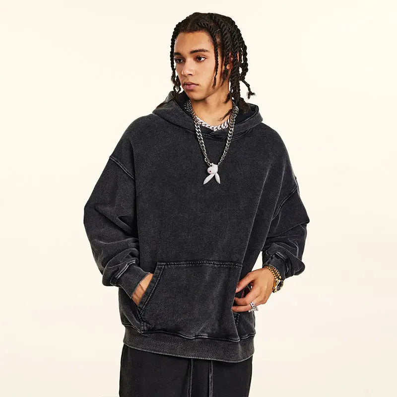 Acid Washed French Terry Hoodies | LCDEGO Streetwear