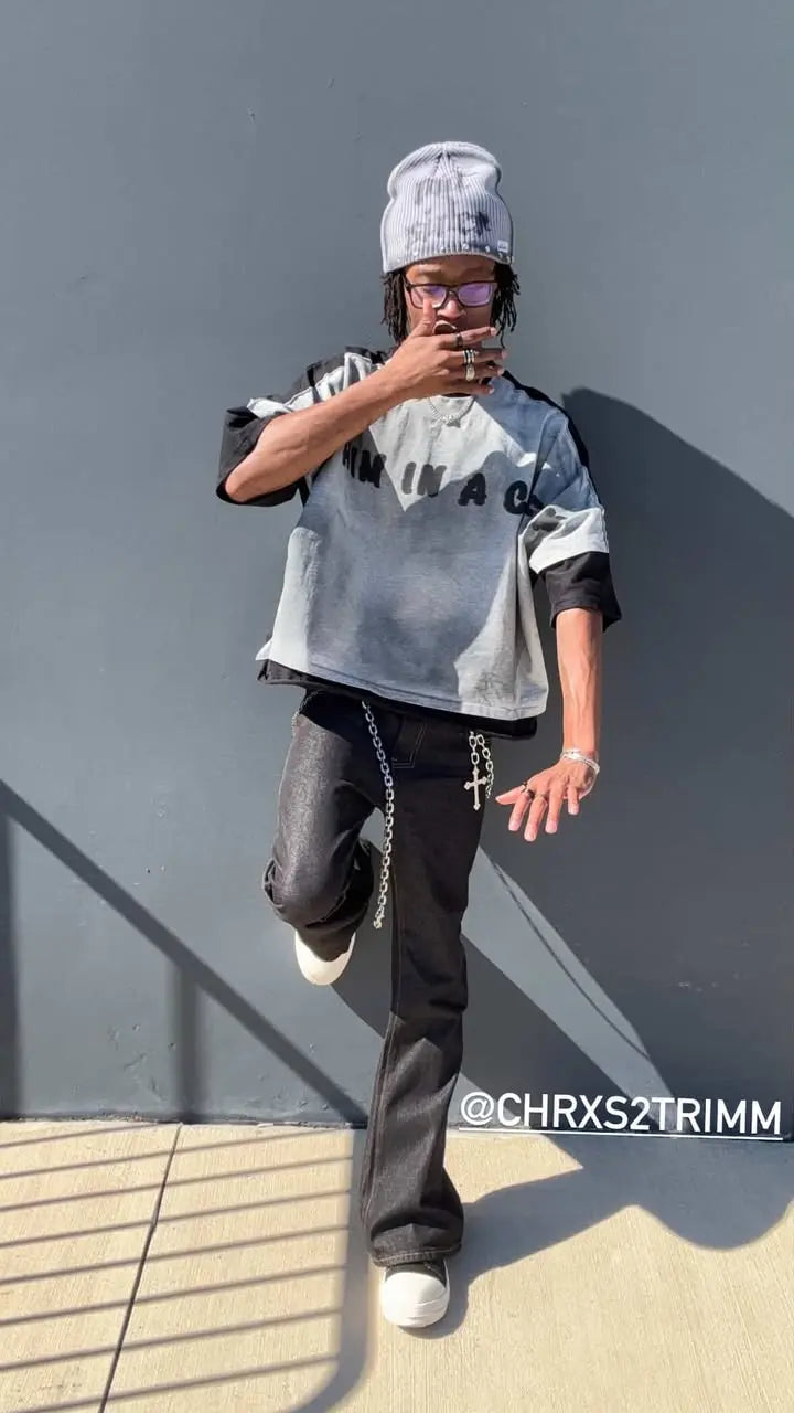Super Raw Flared Baggy Jeans | LCDEGO Streetwear