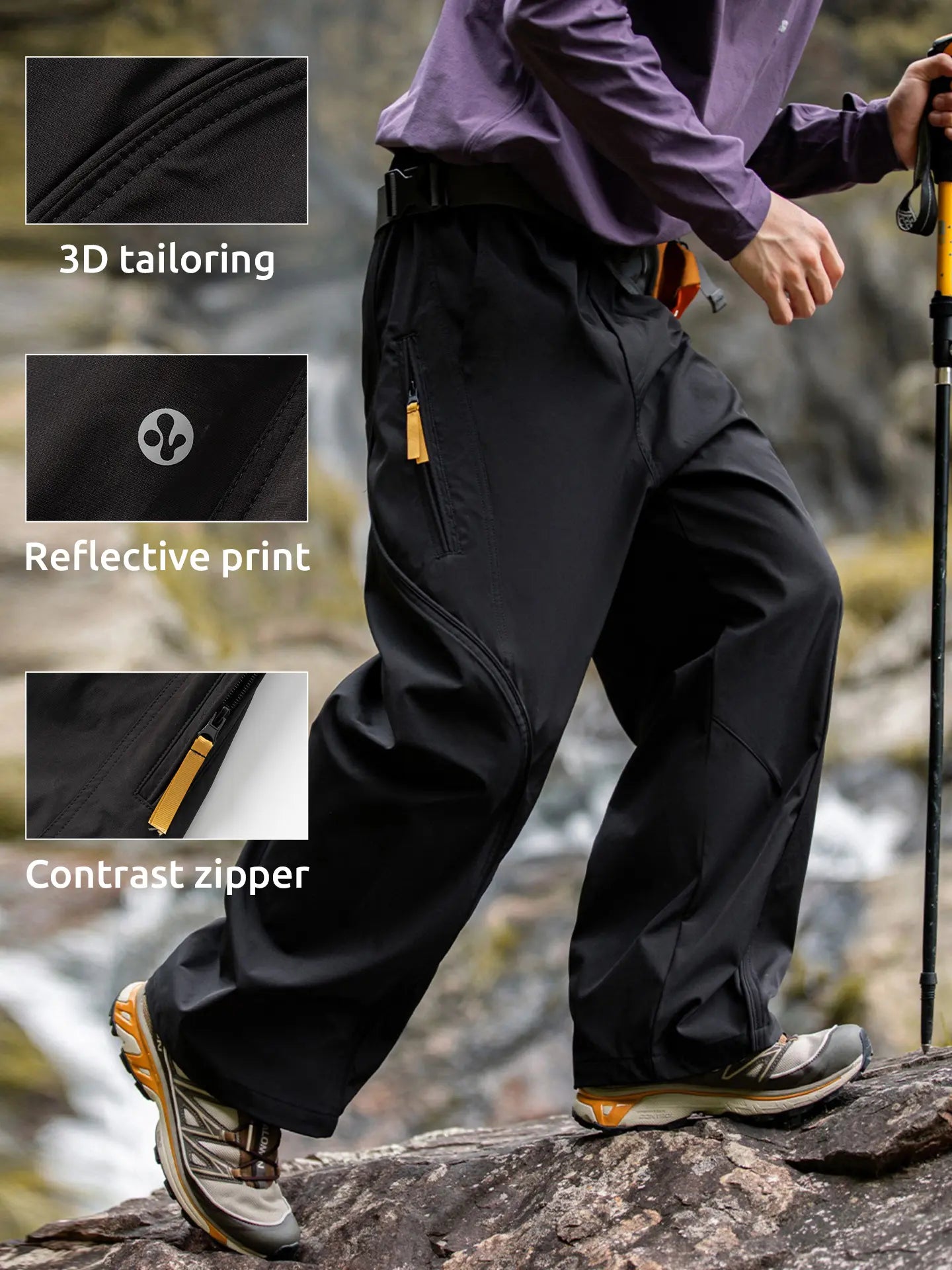 Unisex Lightweight Water-Resistant Fit Durable Hiking Pants|LCDEGO