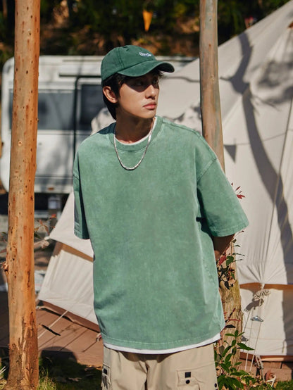 Heavy Boxy Fit Washed Tees | LCDEGO Streetwear