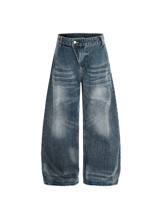 Textured Bamboo Weave Denim Jeans | LCDEGO Streetwear