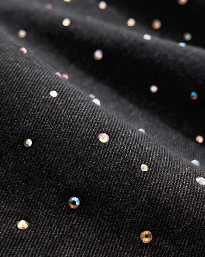 Acid Washed Rhinestone  Baggy Jeans | LCDEGO Streetwear
