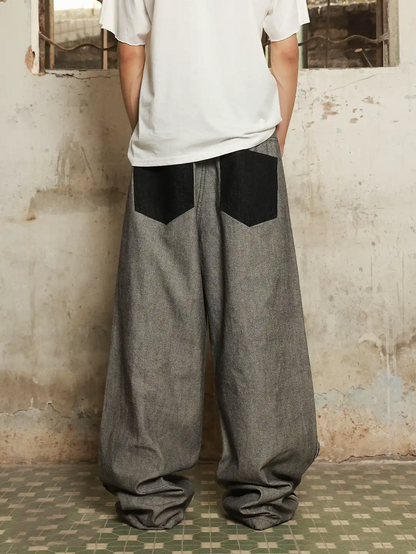 Distressed Reverse Design Baggy Jeans | LCDEGO Streetwear
