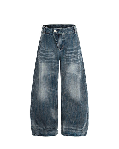 Bamboo Textured Barrel Jeans | LCDEGO Streetwear